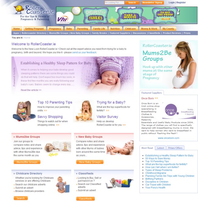 Rollercoaster website design